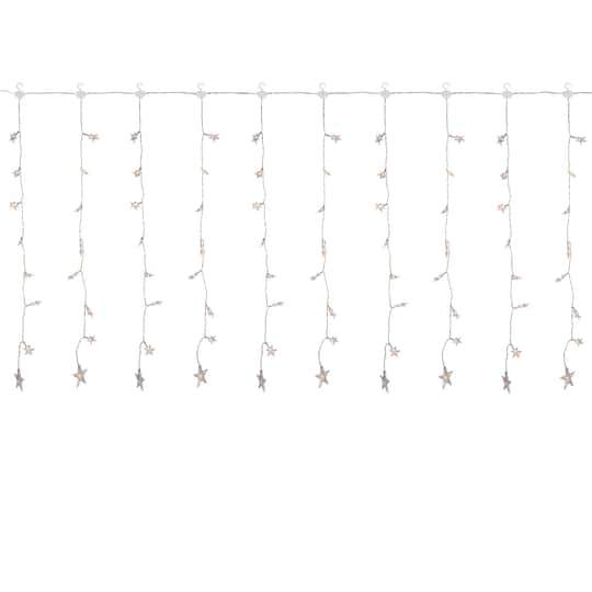Northlight 120ct. Warm White LED Star Curtain Christmas String Lights on Clear Wire | 7.5 ft | Michaels®